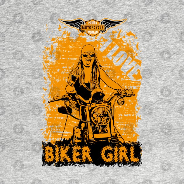 I Love Biker Girl, T-shirt for Biker, MotorCycle Rider Tee, Biker Gift by Ben Foumen